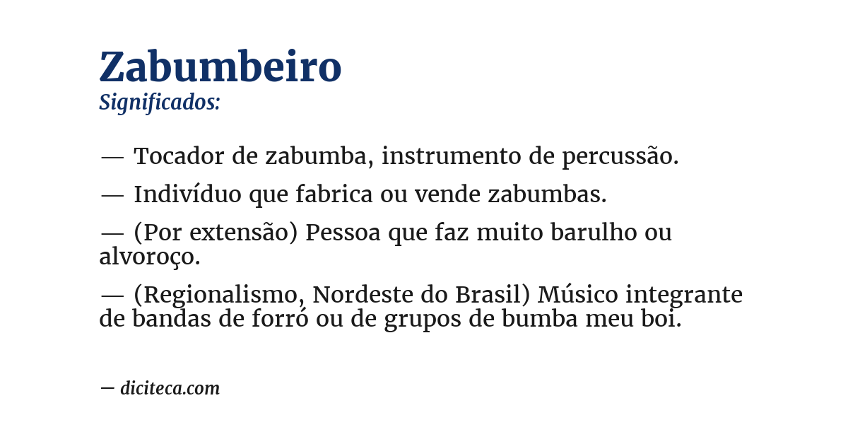 Significado de zabumbeiro
