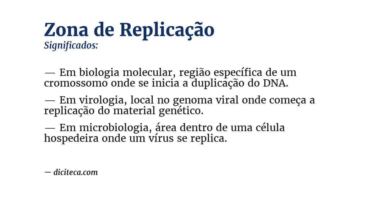 Significado de zona de replicação
