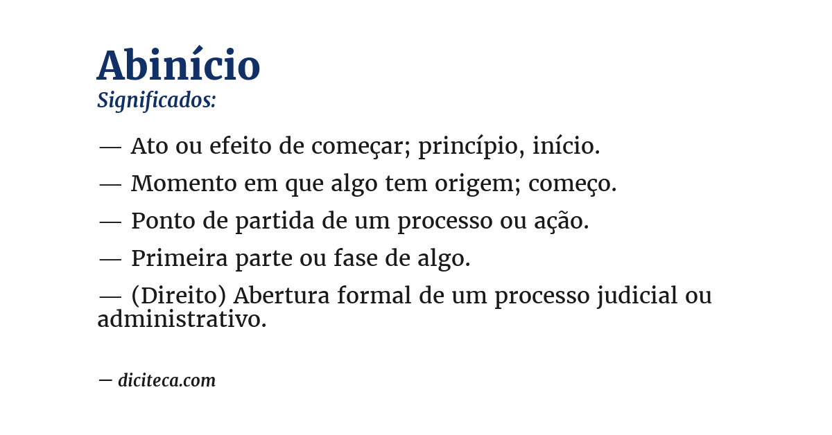 Significado de abinício