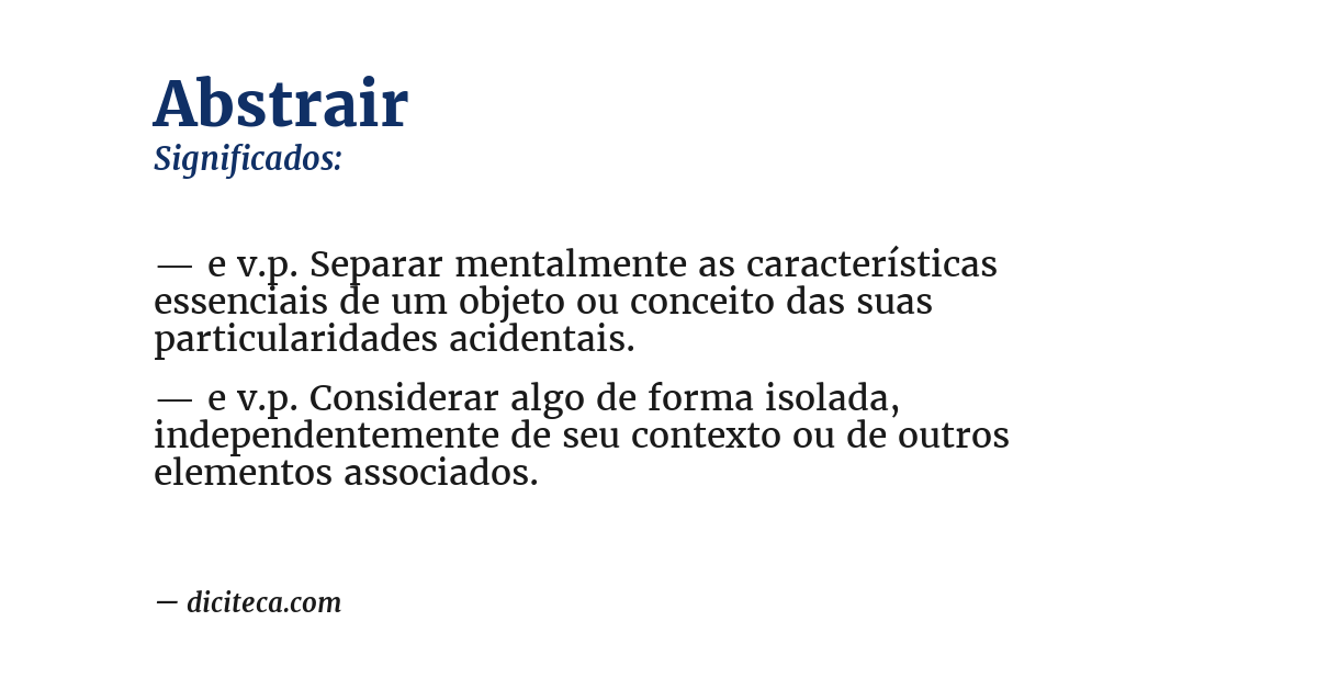 Significado de abstrair