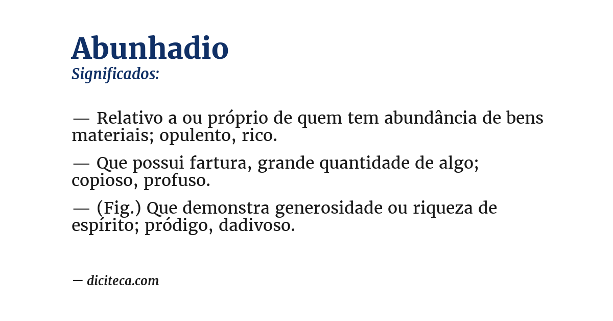 Significado de abunhadio