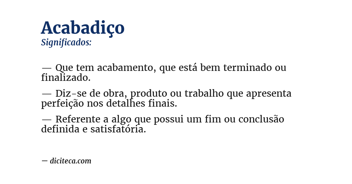 Significado de acabadiço