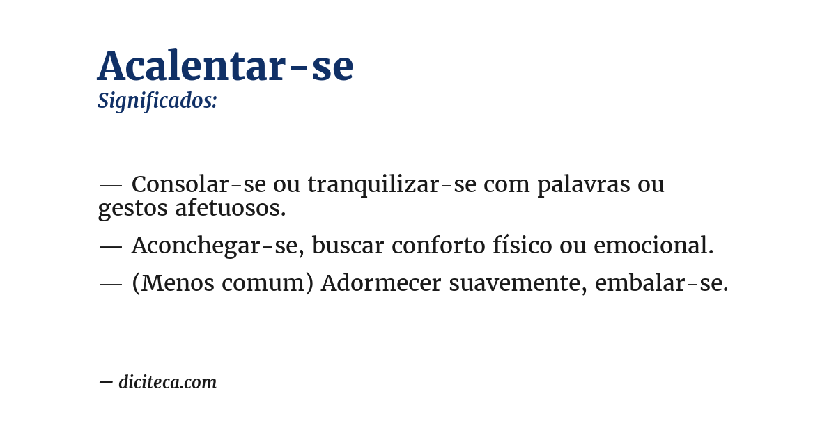 Significado de acalentar-se