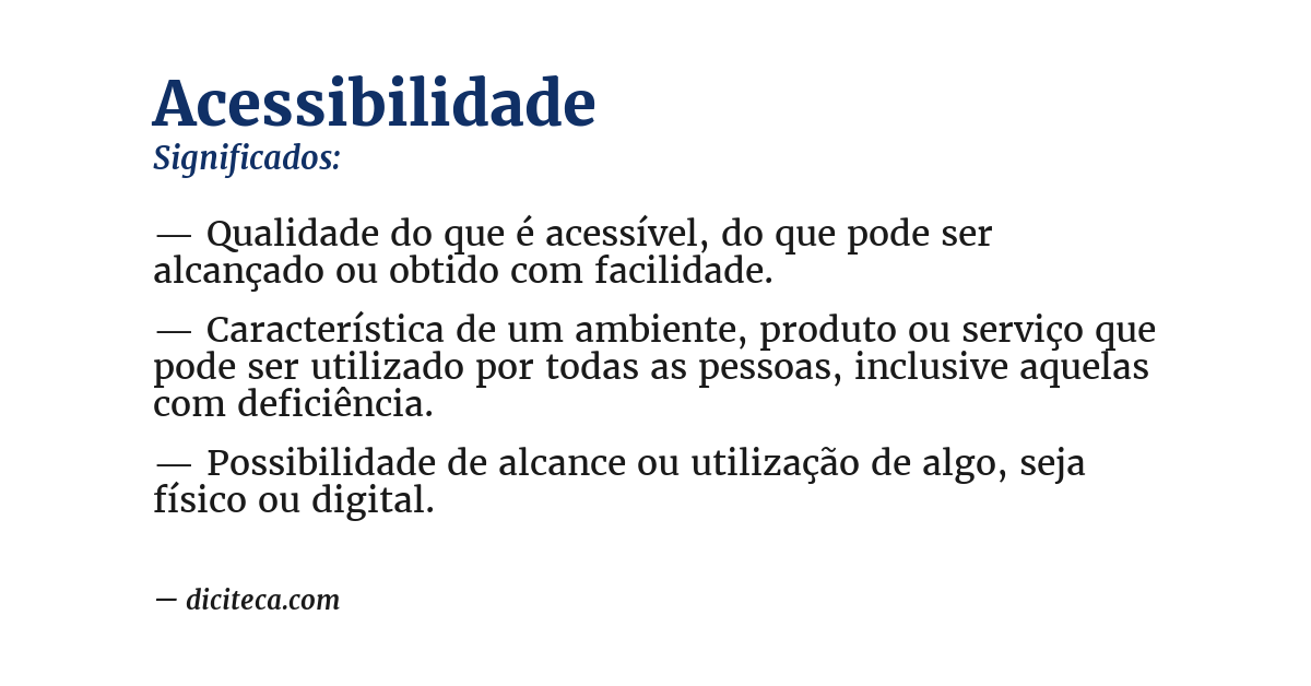 Significado de acessibilidade
