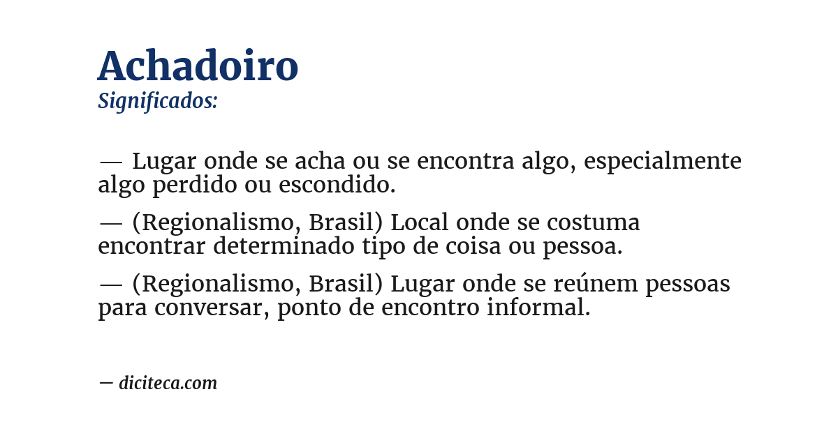 Significado de achadoiro