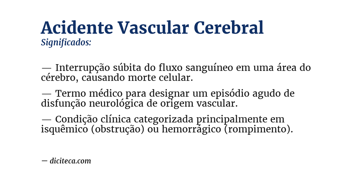 Significado de acidente vascular cerebral