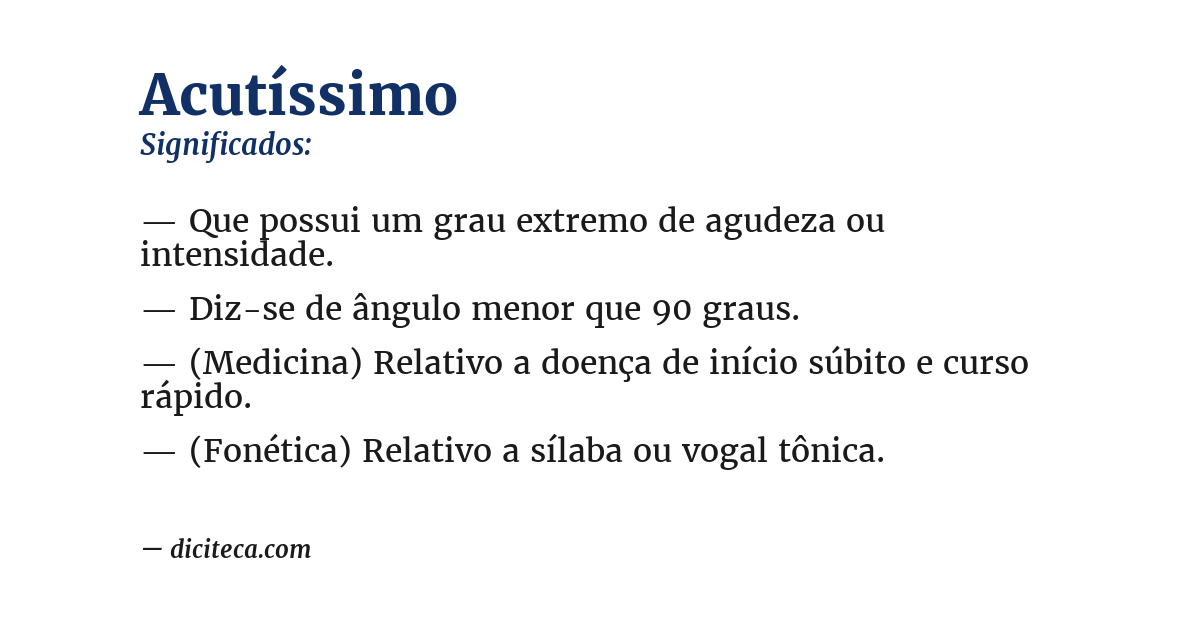 Significado de acutíssimo