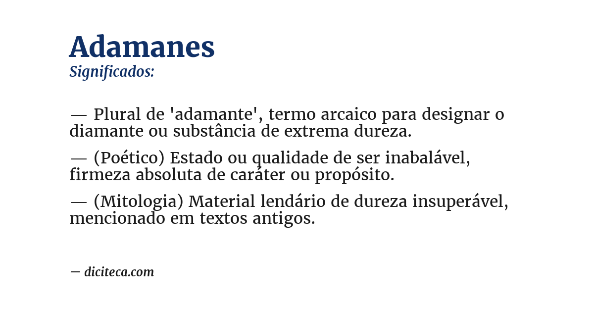 Significado de adamanes