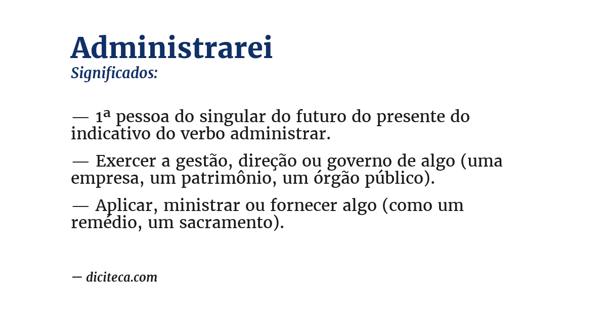 Significado de administrarei