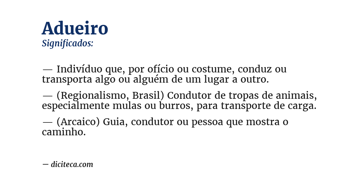Significado de adueiro