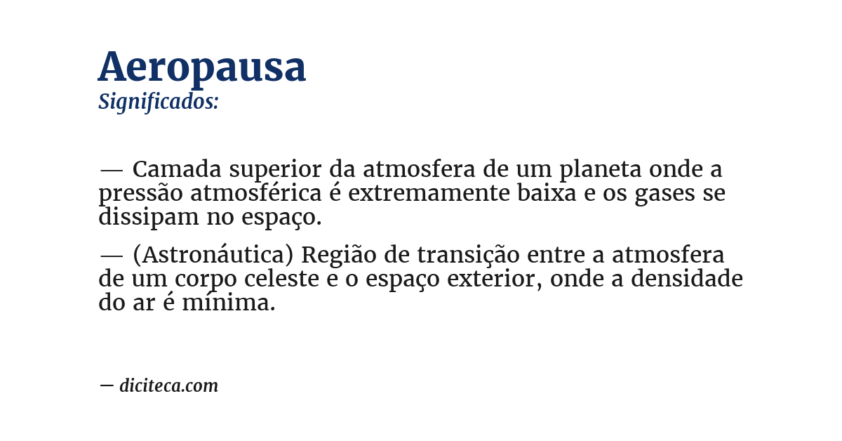 Significado de aeropausa