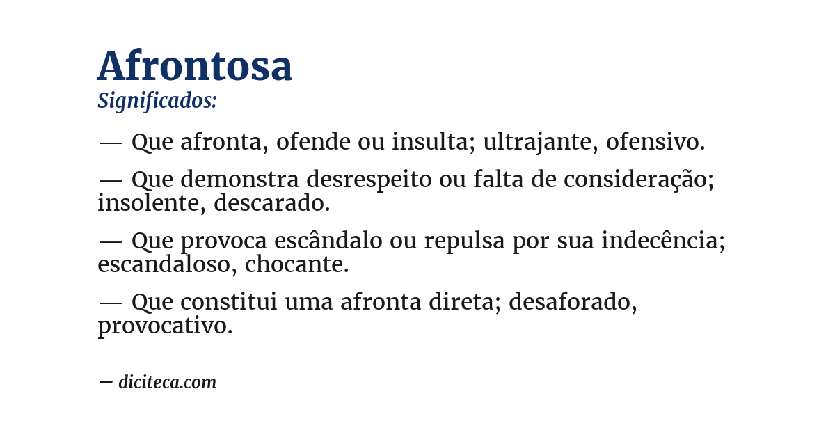 Significado de afrontosa