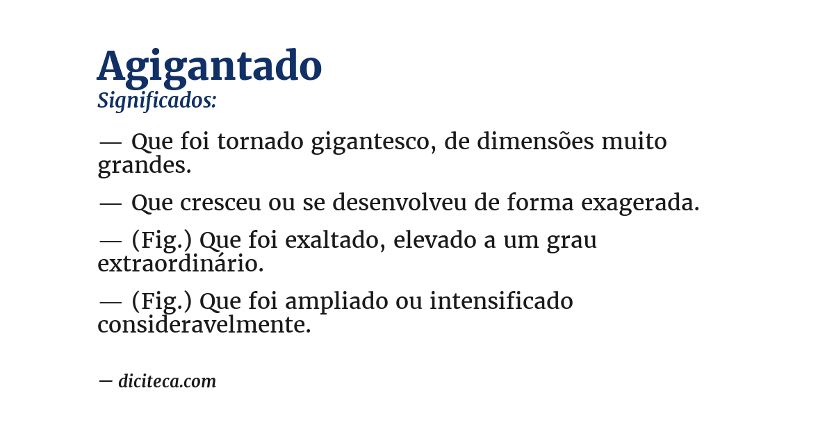 Significado de agigantado