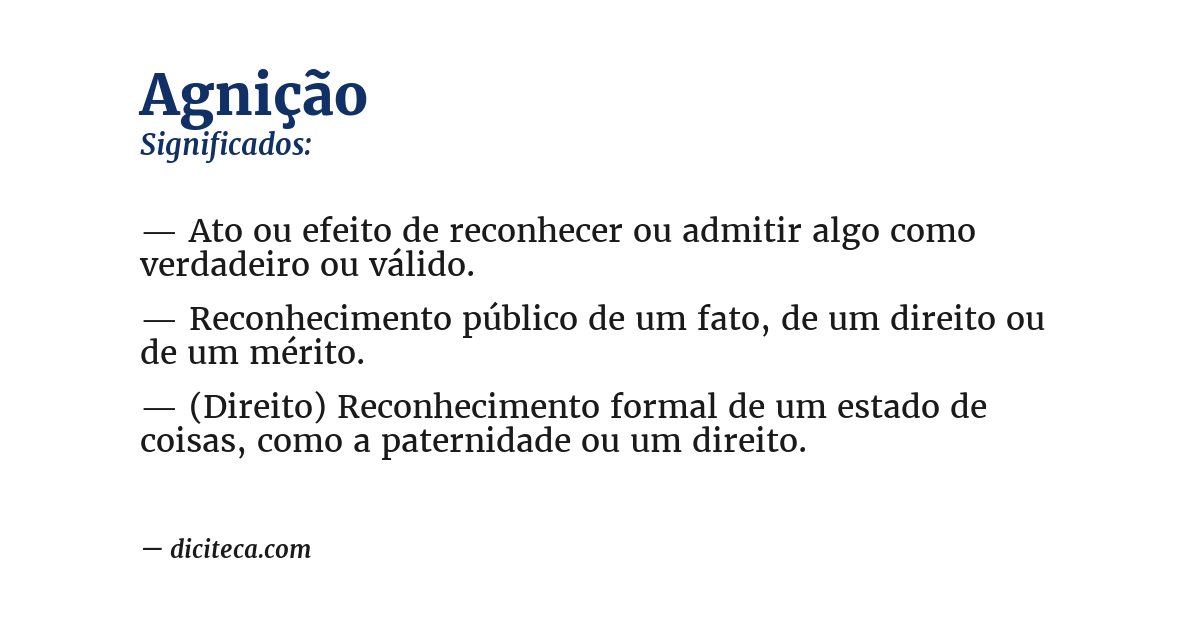Significado de agnição
