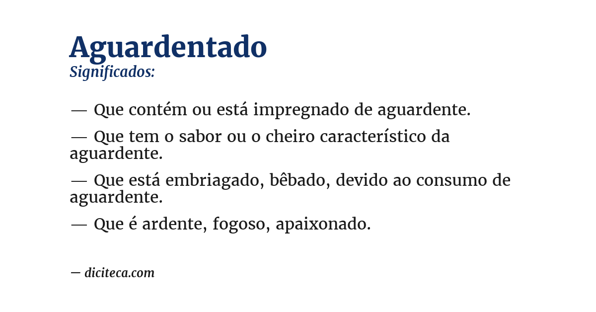 Significado de aguardentado