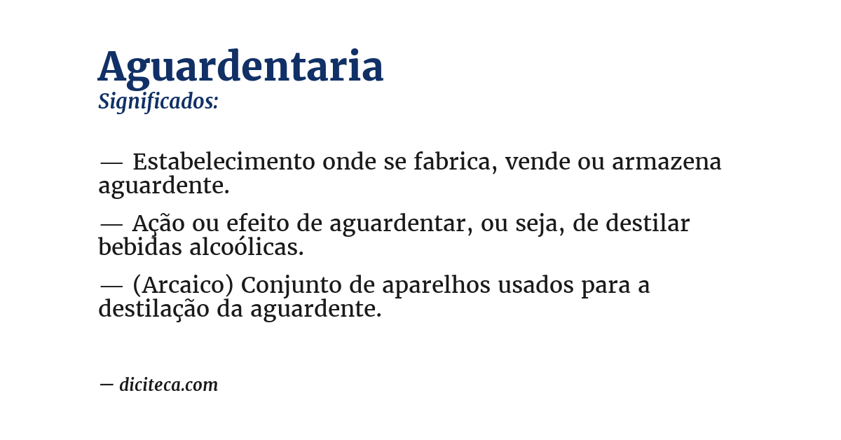 Significado de aguardentaria