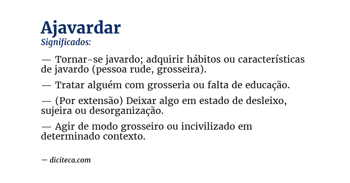 Significado de ajavardar