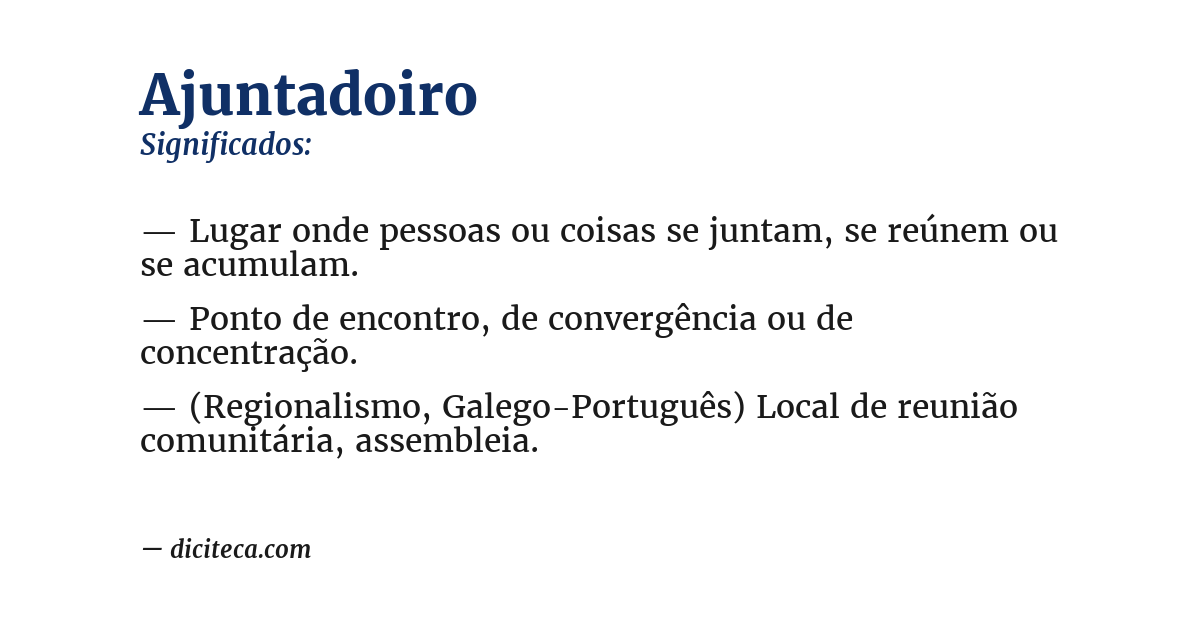 Significado de ajuntadoiro