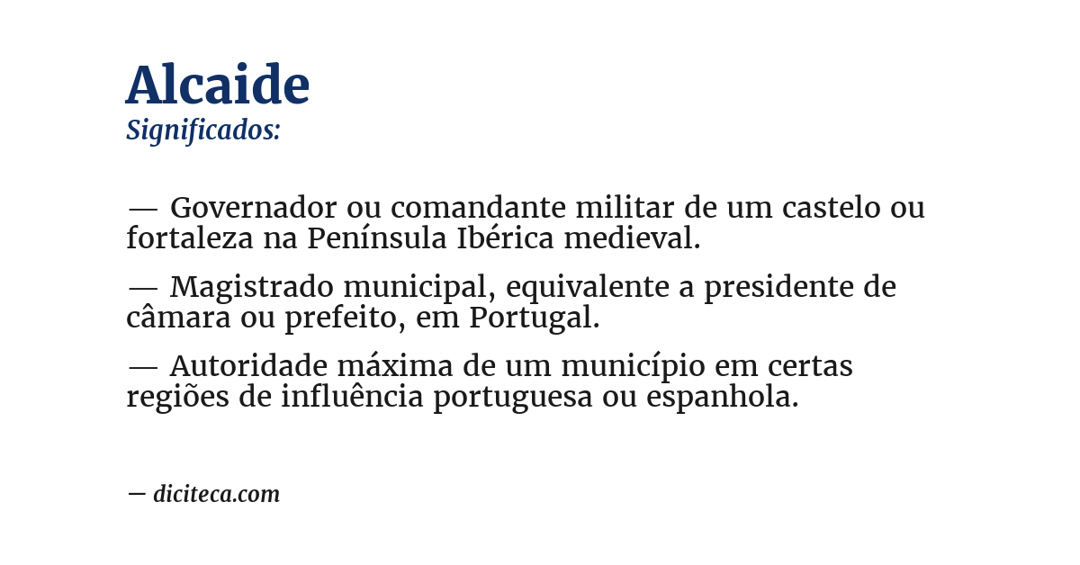 Significado de alcaide