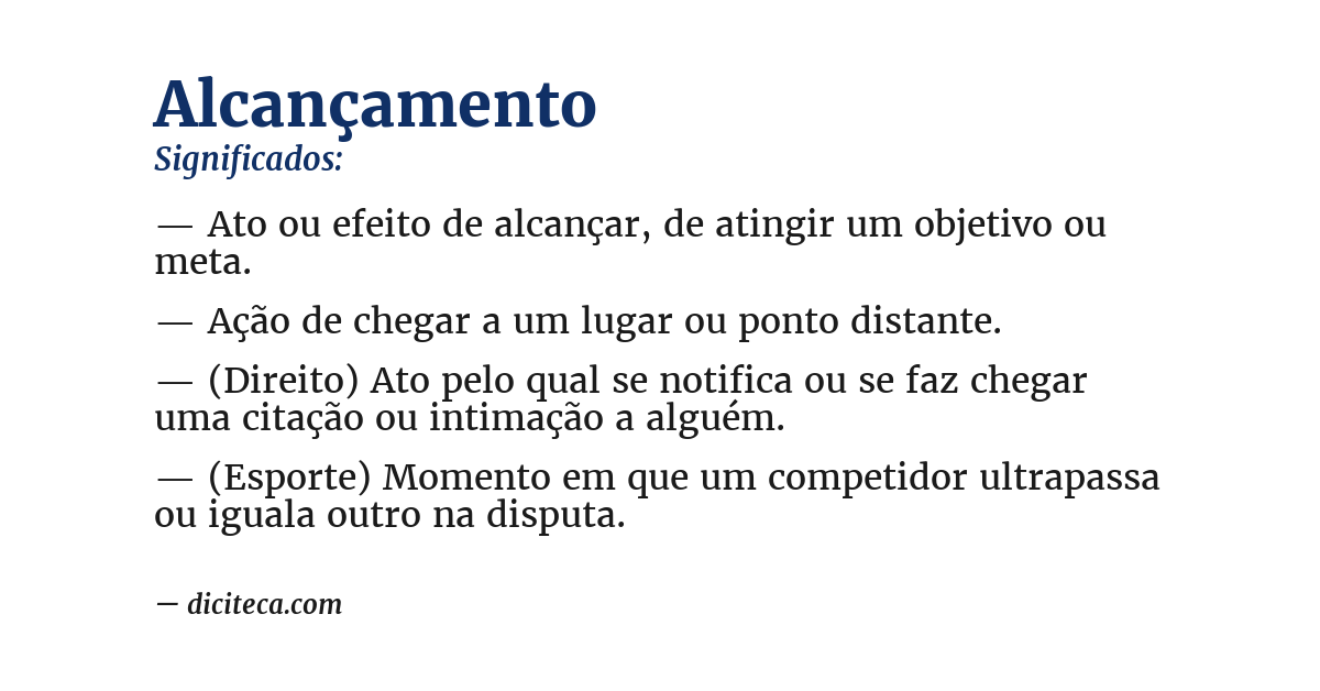 Significado de alcançamento