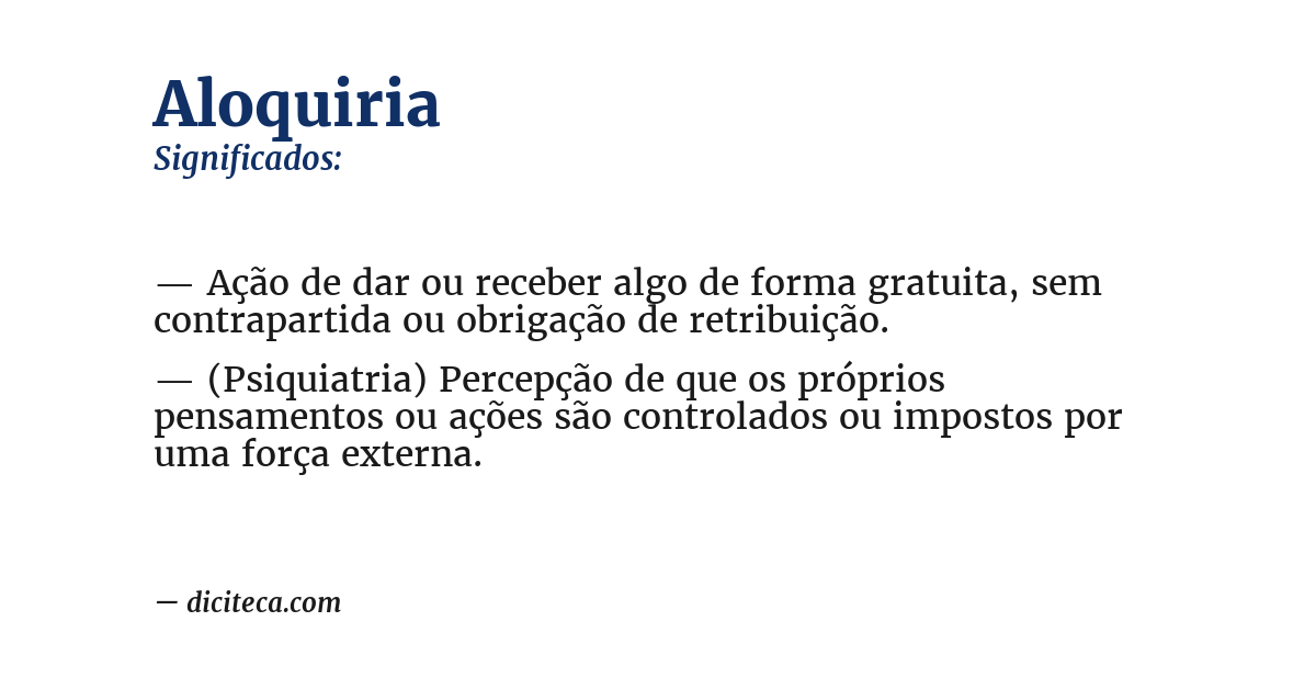 Significado de aloquiria