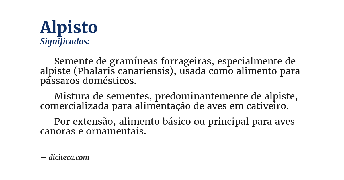 Significado de alpisto