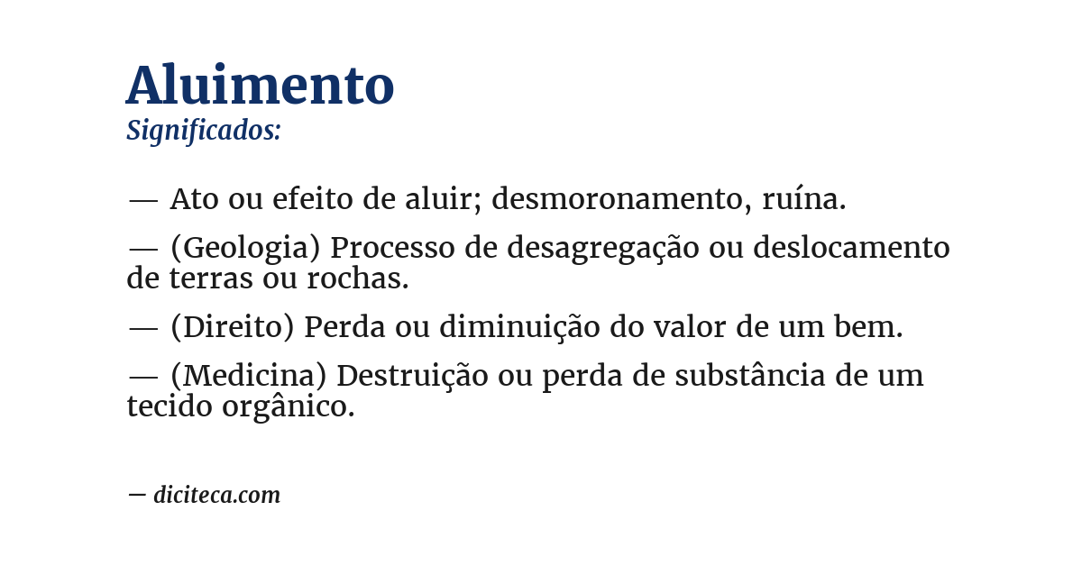 Significado de aluimento