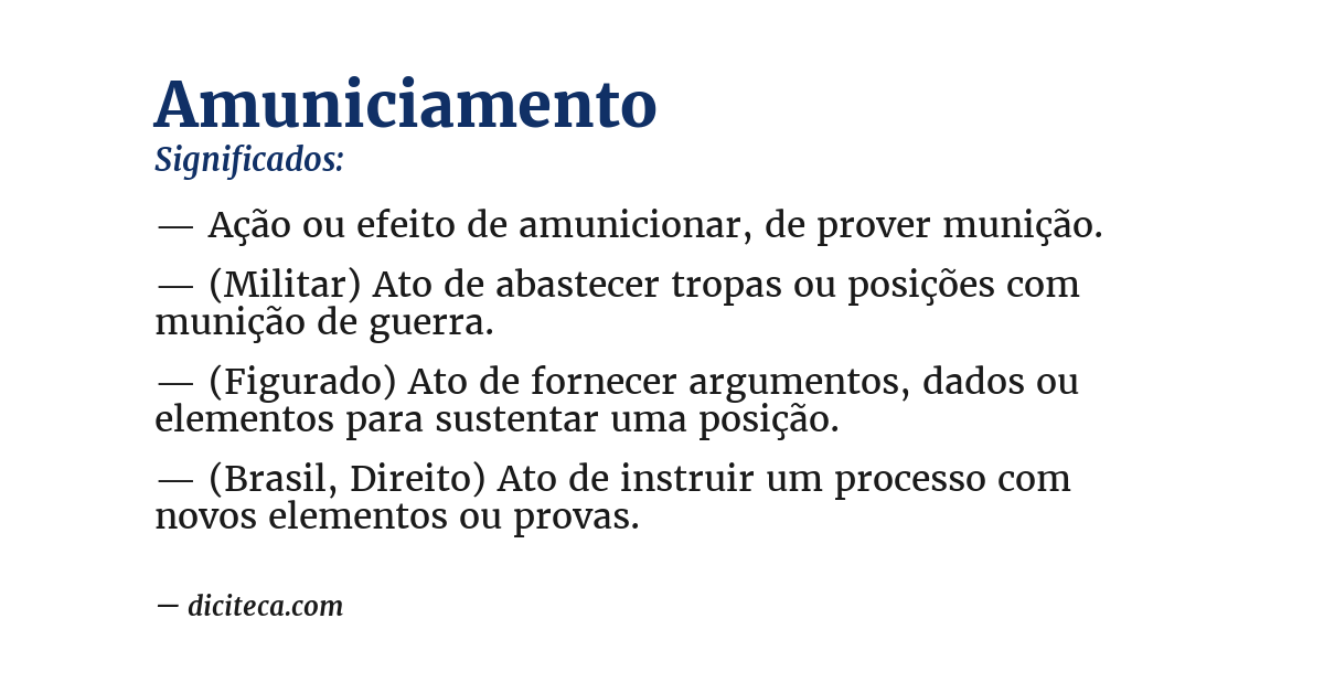 Significado de amuniciamento