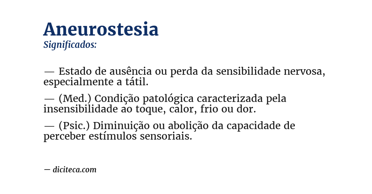 Significado de aneurostesia