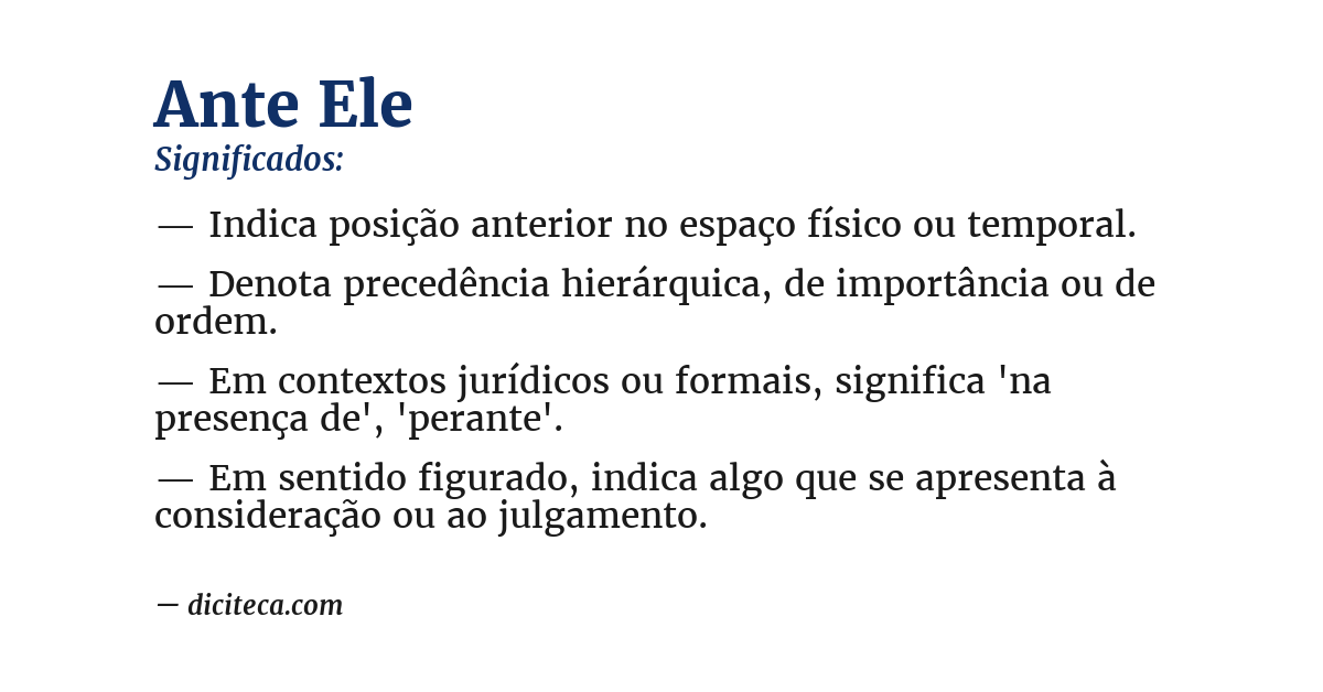 Significado de ante ele
