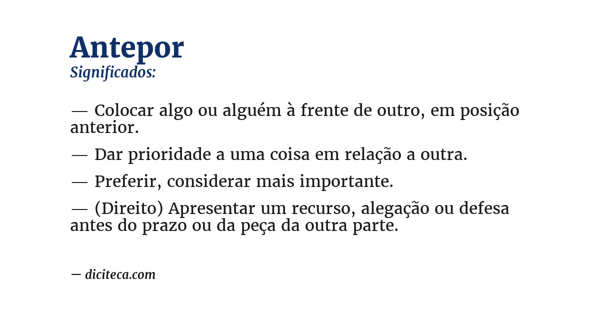 Significado de antepor