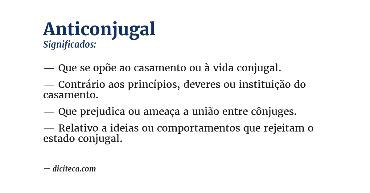 Significado de anticonjugal