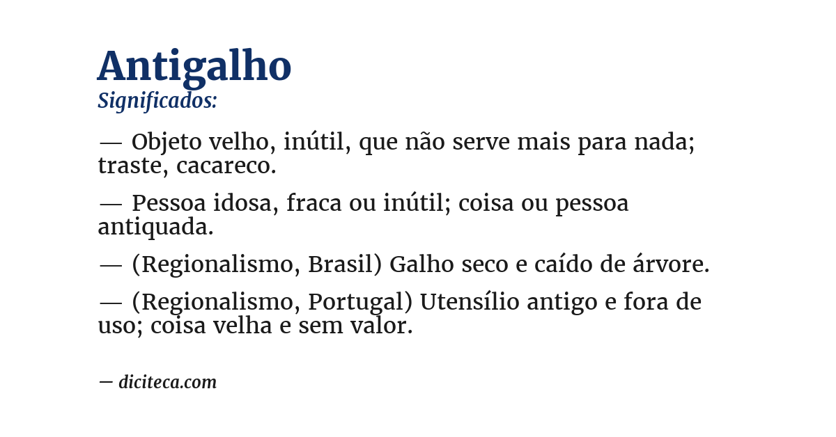Significado de antigalho