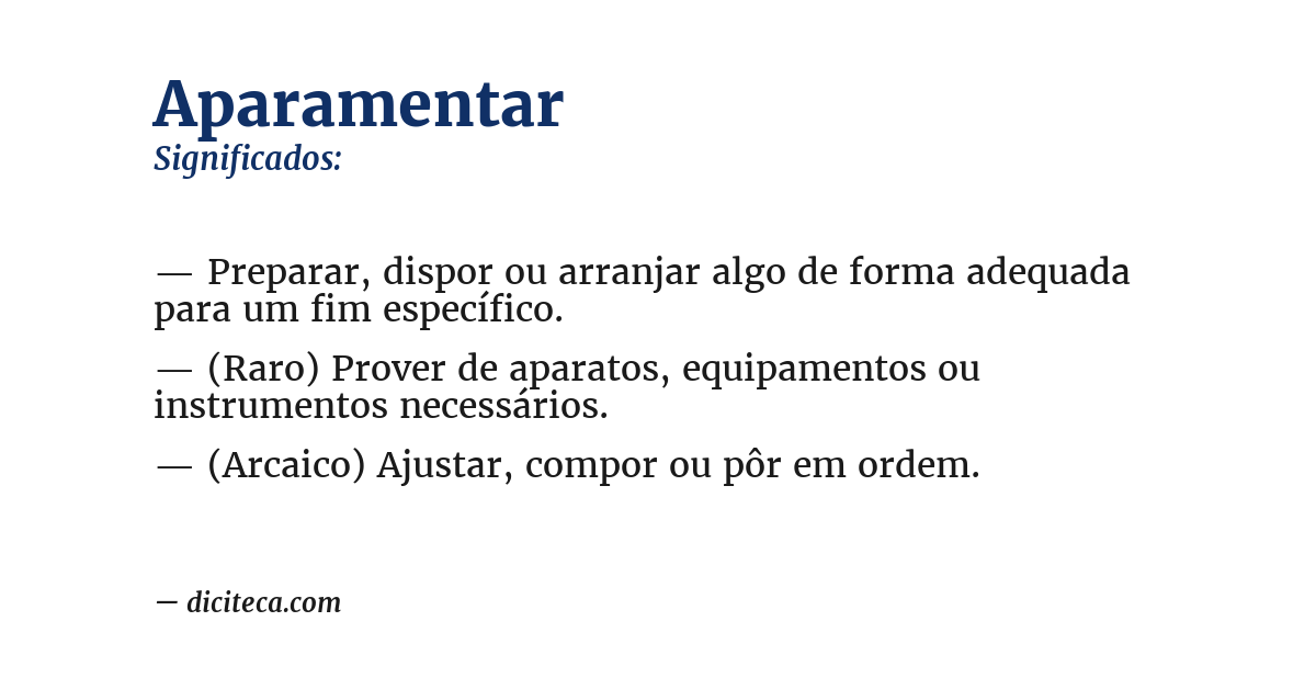 Significado de aparamentar