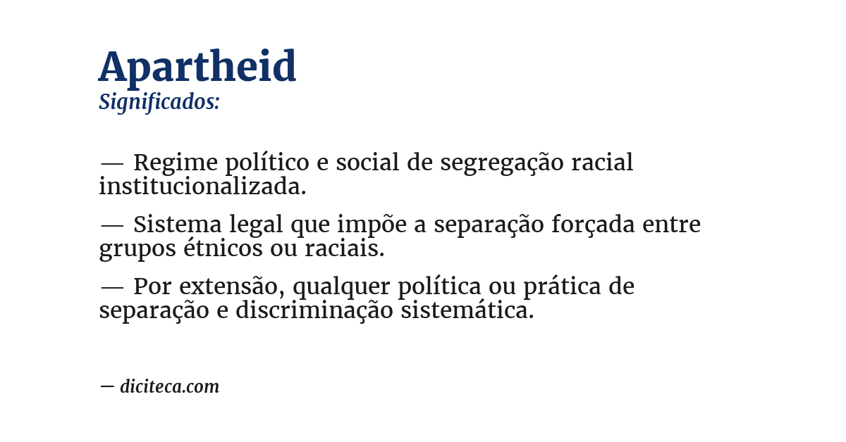 Significado de apartheid