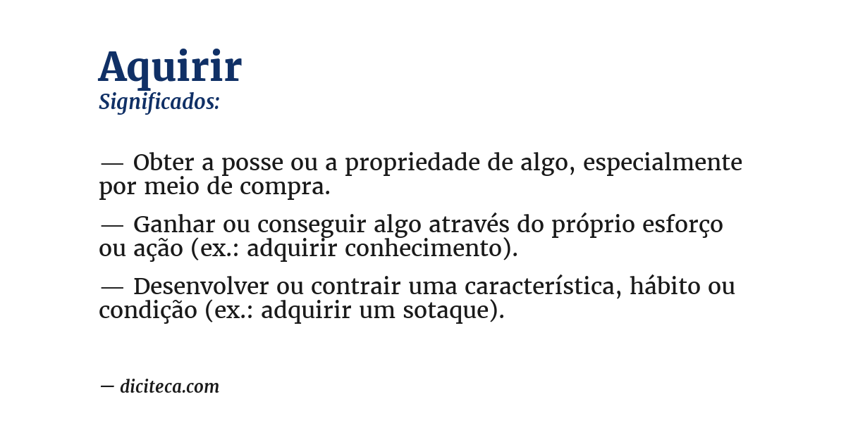 Significado de aquirir