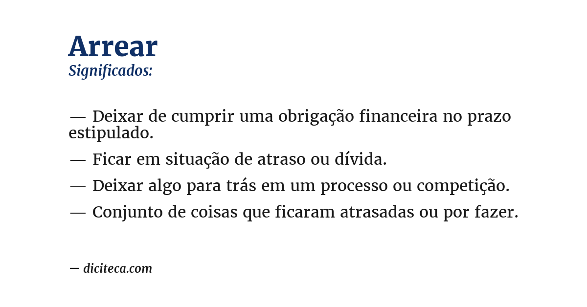 Significado de arrear