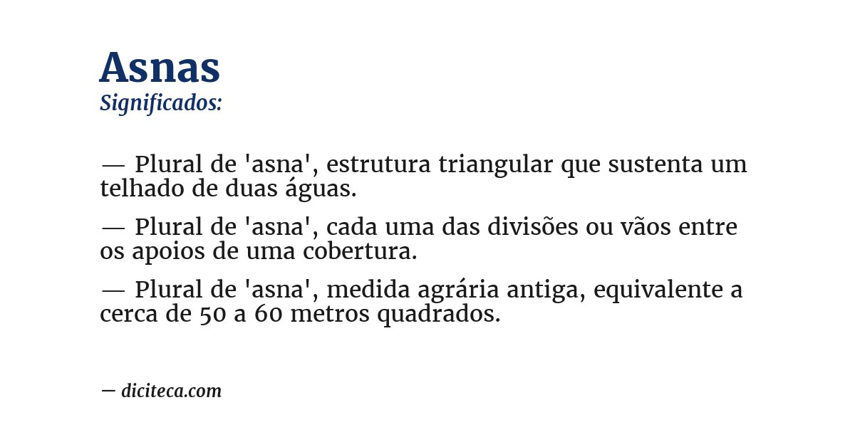 Significado de asnas