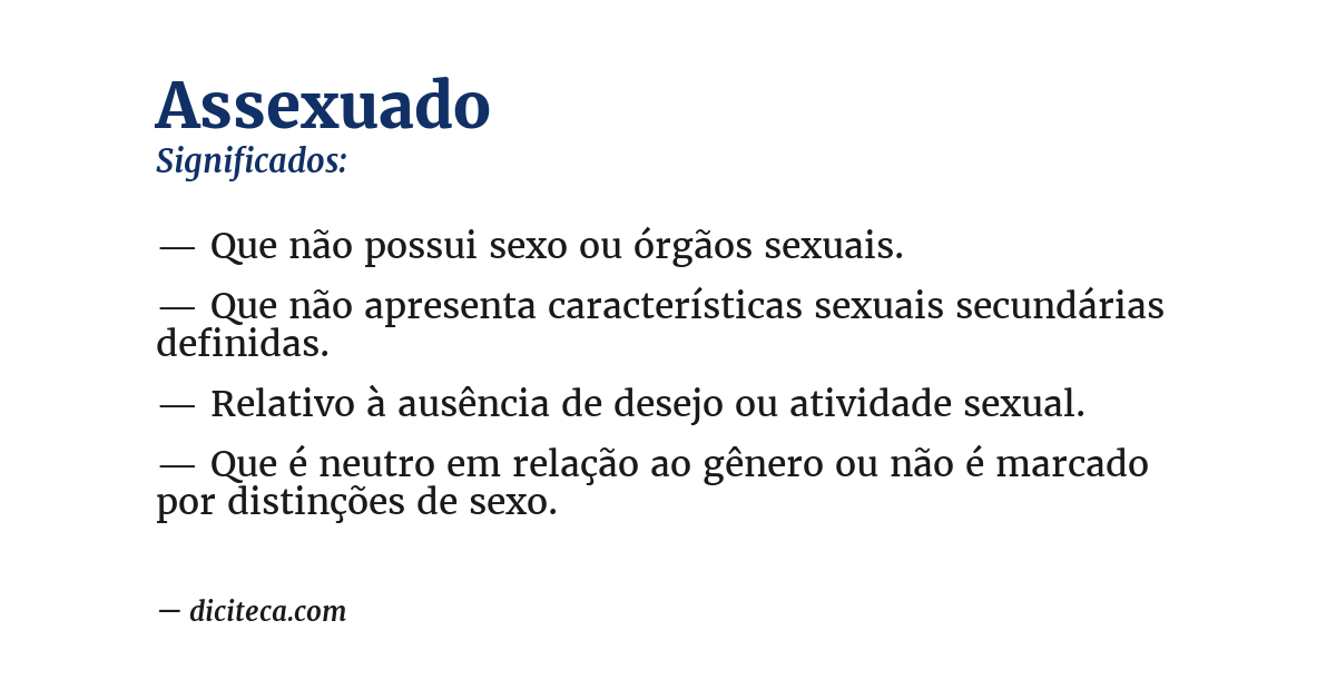 Significado de assexuado