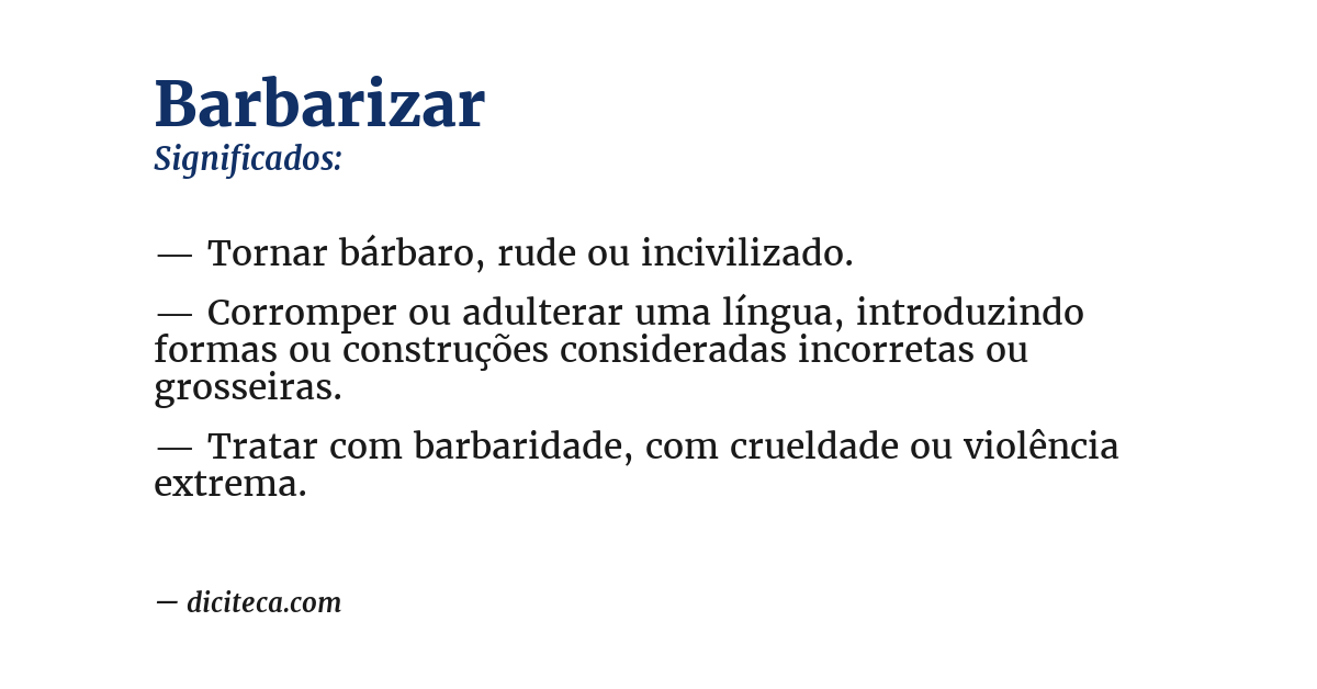Significado de barbarizar