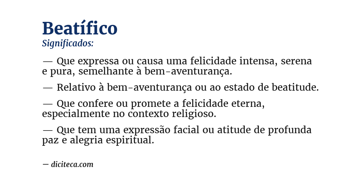 Significado de beatífico