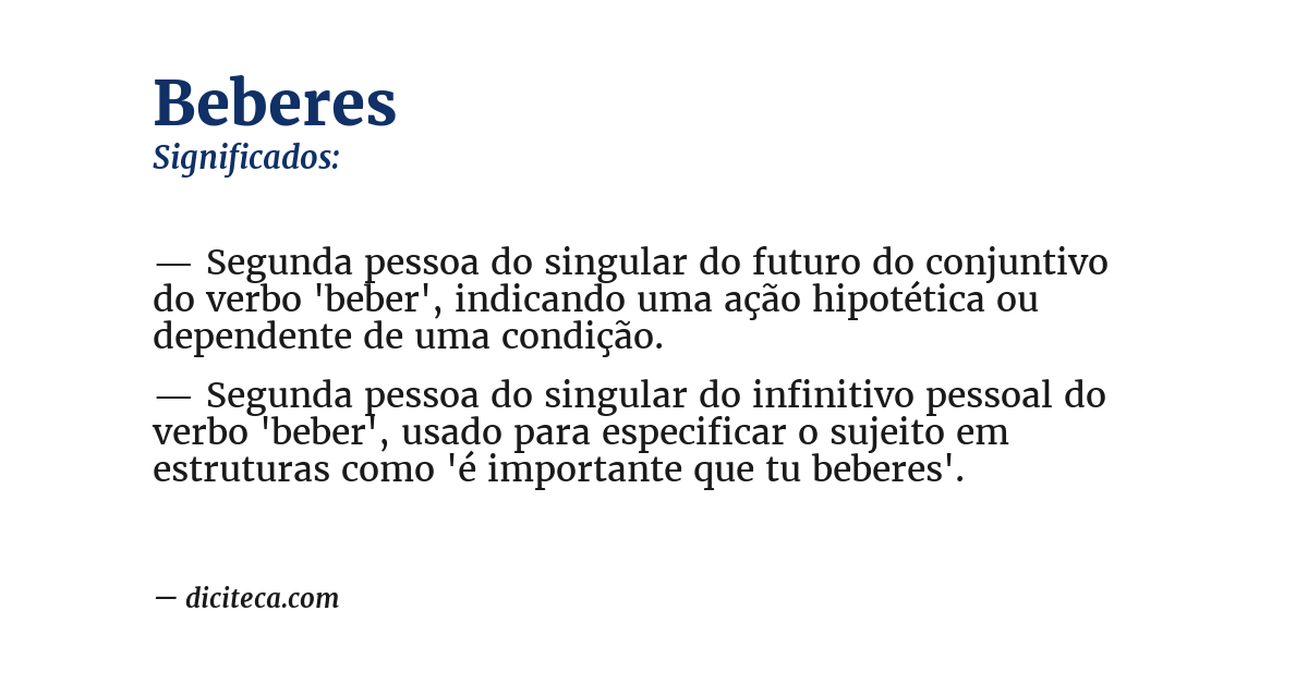 Significado de beberes