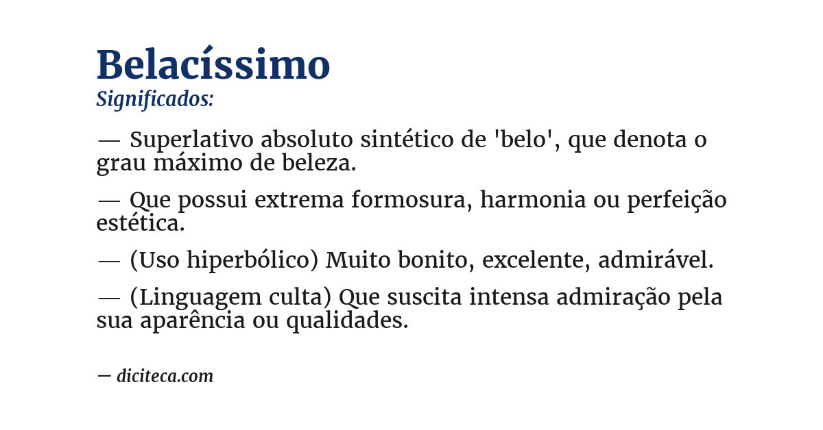 Significado de belacíssimo