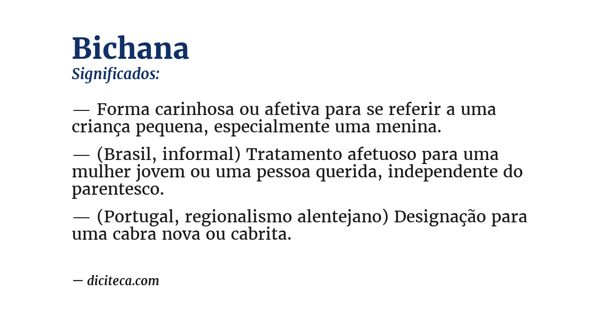 Significado de bichana