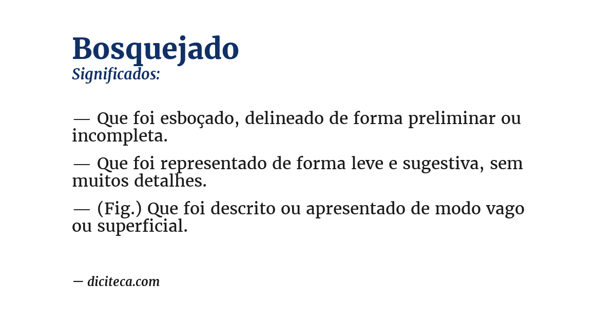 Significado de bosquejado