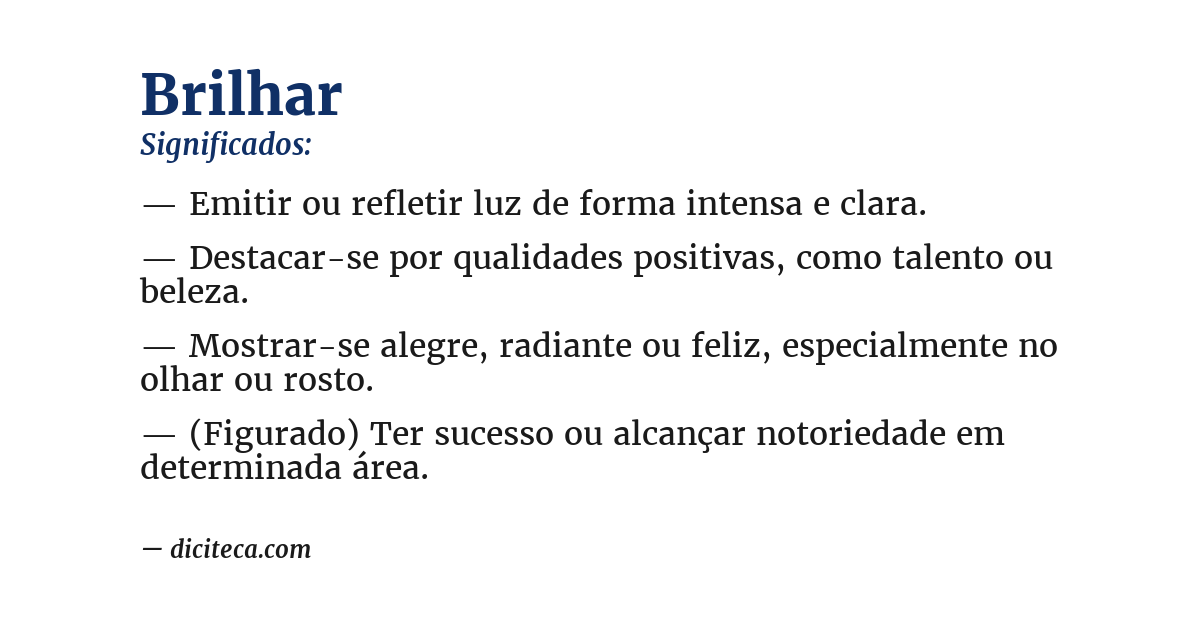 Significado de brilhar