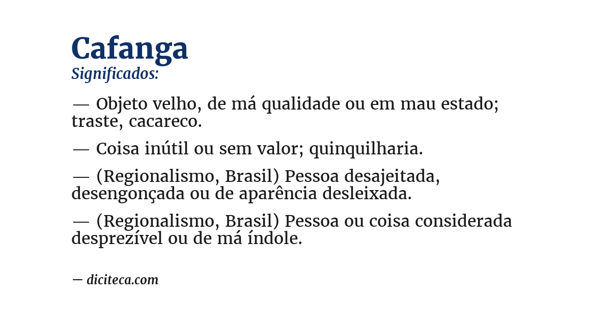 Significado de cafanga