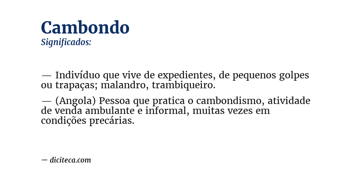 Significado de cambondo
