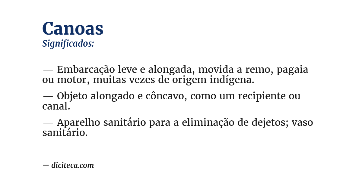Significado de canoas