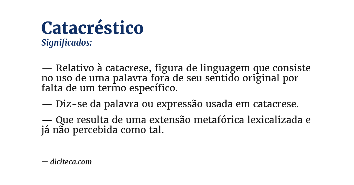 Significado de catacréstico